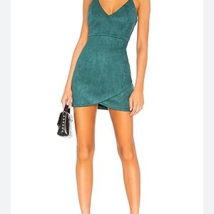 Superdown CARRIE Mini Elegant Teal Mini Dress Sz M